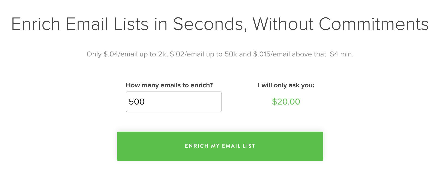 Voila Norbert Email Enriching Prices