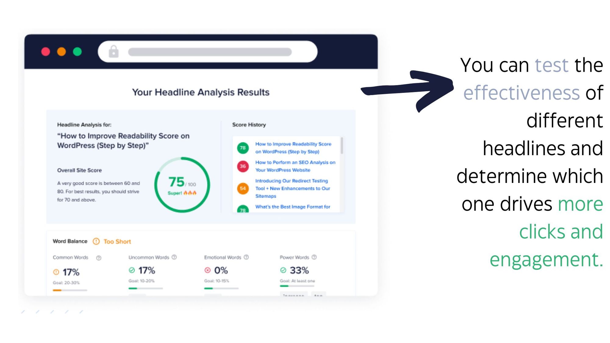 Headline A/B testing example