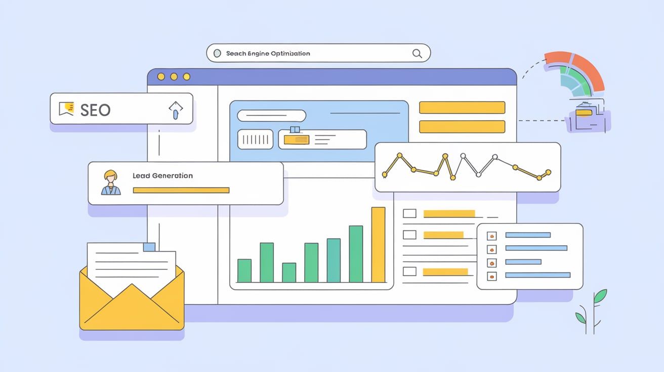 functionalities for SEO (Search Engine Optimization), lead generation, and email newsletters